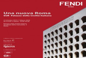 Locandina della mostra "Una nuova Roma. Eur Palazzo della Civiltà Italiana"