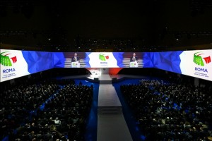 Un momento dell'evento di presentazione di Roma 2024 al Palazzo dei Congressi - Roma eur.
